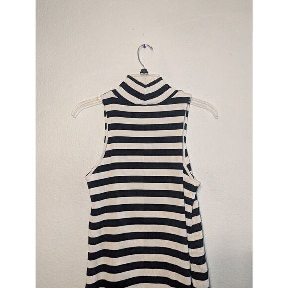 Women's Revolve Pfeiffer Mondrian Ribbed Blue Striped Midi Dress Size Small - Picture 12 of 15
